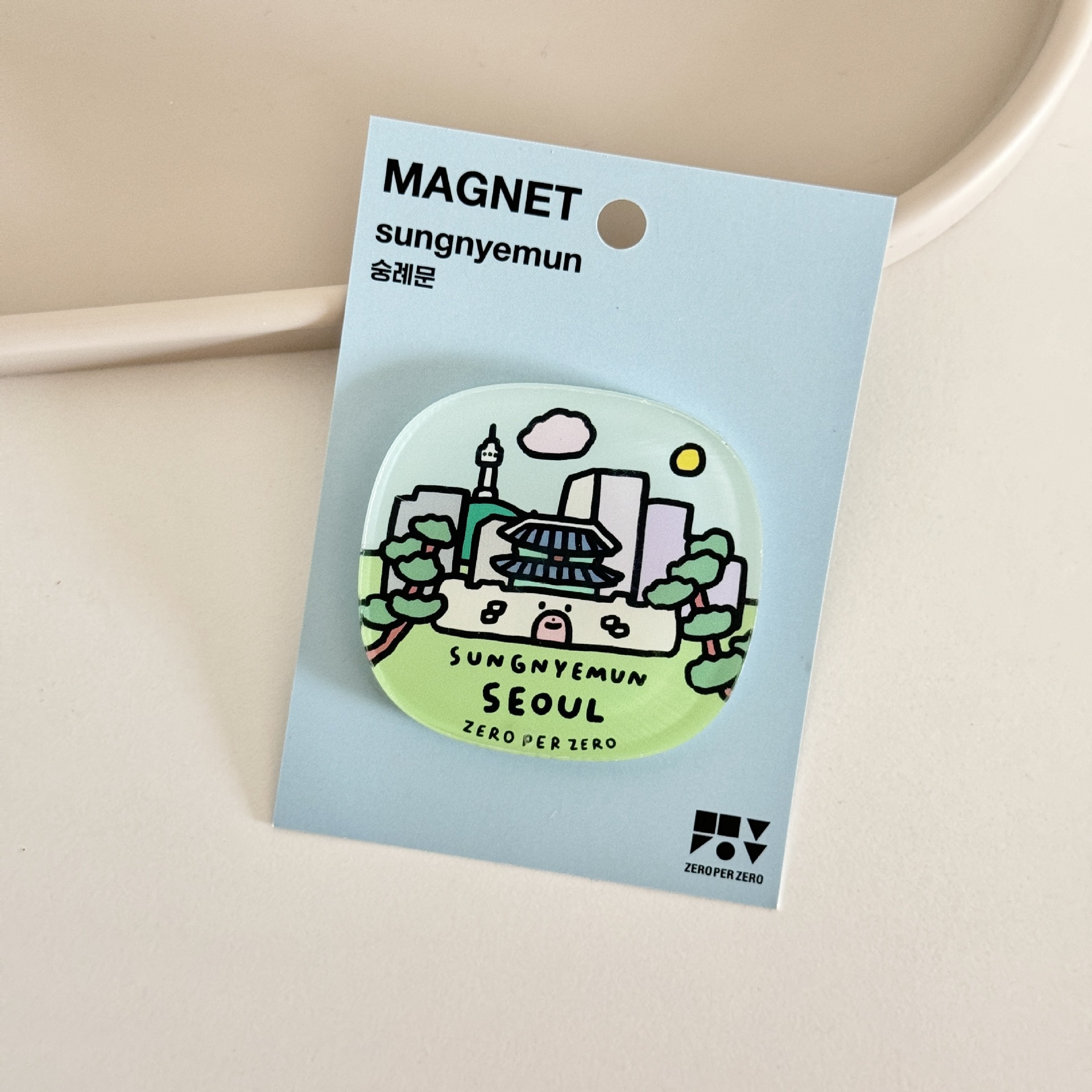 Corea del Sur zeroperzero familia ilustración de padres e hijos pegatinas de refrigerador acrílico imán magnético pegatinas de fotos