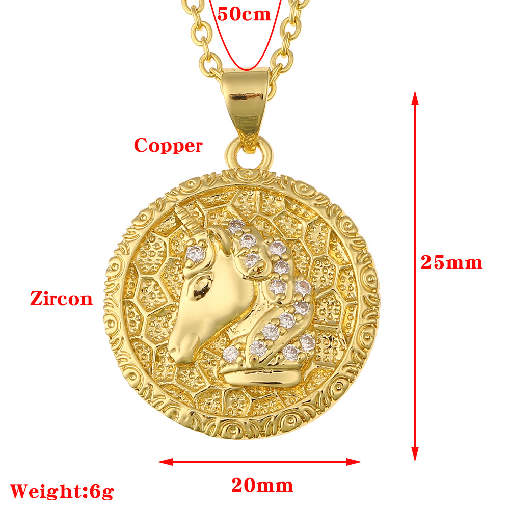 Collier Zircon Incrusté De Cuivre Géométrique À La Mode En Gros display picture 1