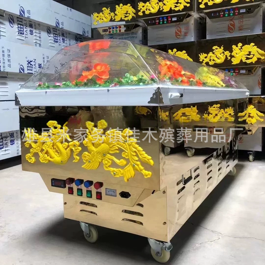 Похоронные принадлежности: хрустальный гроб, ледяной гроб, цельномедный морозильник с двойным холодильным компрессором, титановая пластина, хрустальный гроб, портативная ледяная пластина