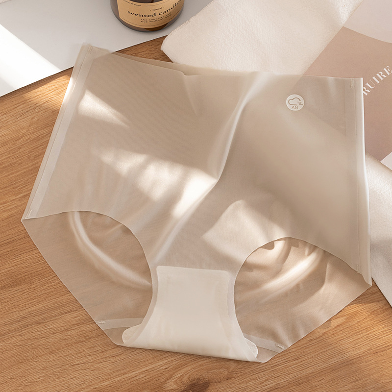 Mascarilla de seda de hielo ultrafina sin costuras de cintura alta, cadera de melocotón, ejercicio de yoga, ropa interior ultrafina invisible sin costuras, refrescante