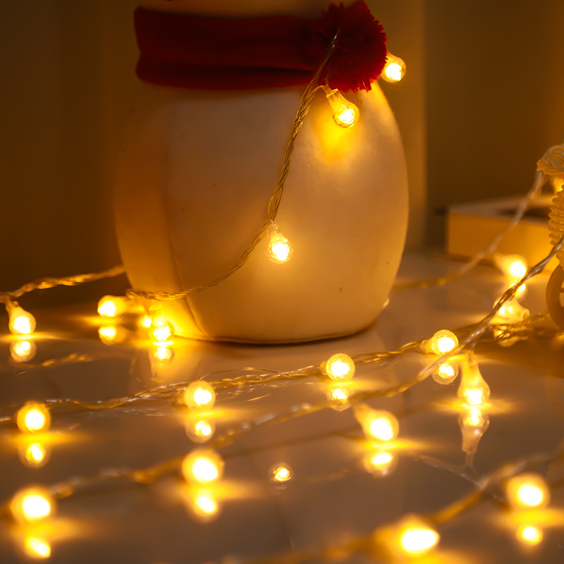 Cadena de luz LED creativo copo de nieve árbol de Navidad iluminación intermitente luz Cadena de luz bola caja de batería luz decorativa USB pequeña luz de color