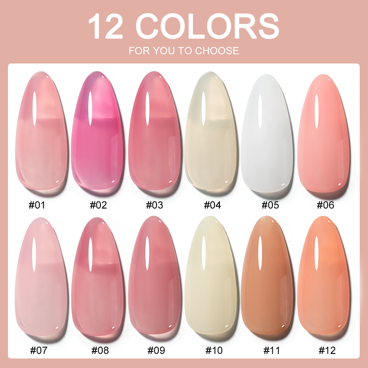 Esmalte Gel UV para Uñas de 12 Colores, Impermeable, Secado Rápido, para Manicura