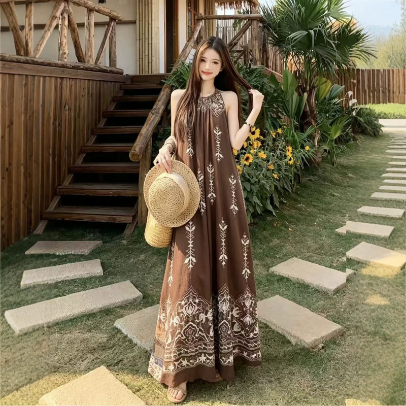 Women's summer dress, sleeveless tank dress, bohemian style, suitable for Yunnan travel and seaside vacation, available for dropshipping Women's summer dress, sleeveless tank dress, bohemian style, suitable for Yunnan travel and seaside vacation, available for dropshipping