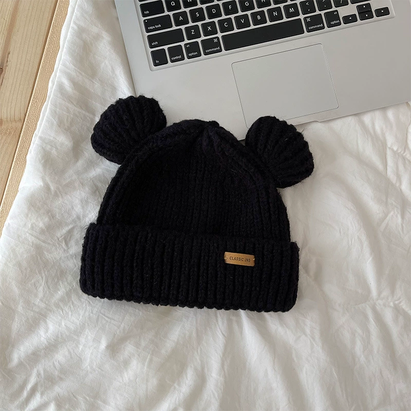 Woolen warm demi-season Japanese cute knitted hat