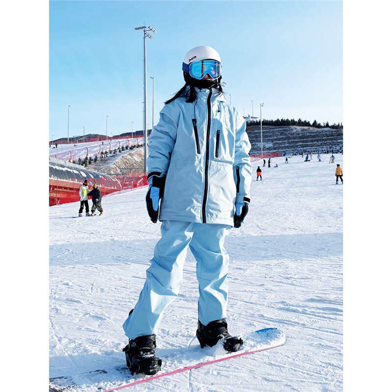 Blue Couple Ski Suit Men's Windproof Minus 40 Degree Cold-Proof Suit Fleece-Lined Snow Suit Single and Double Board Ski Pants Suit Blue Couple Ski Suit Men's Windproof Minus 40 Degree Cold-Proof Suit Fleece-Lined Snow Suit Single and Double Board Ski Pants Suit