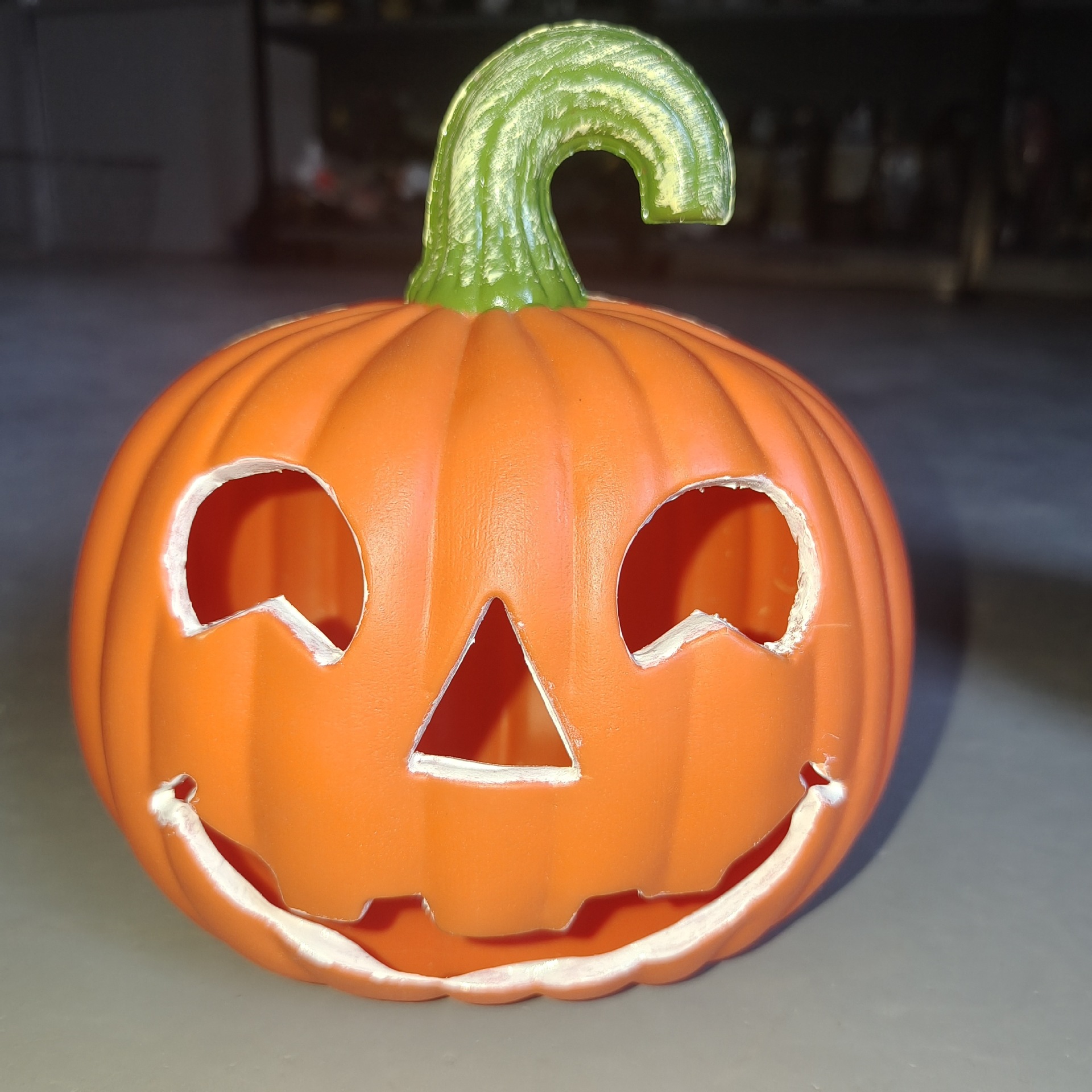 Lámpara de calabaza de plástico de Halloween atmósfera decoración decoración de baterías de calabaza