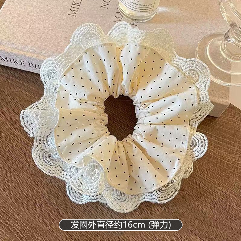 흰색 물방울 레이스 머리끈