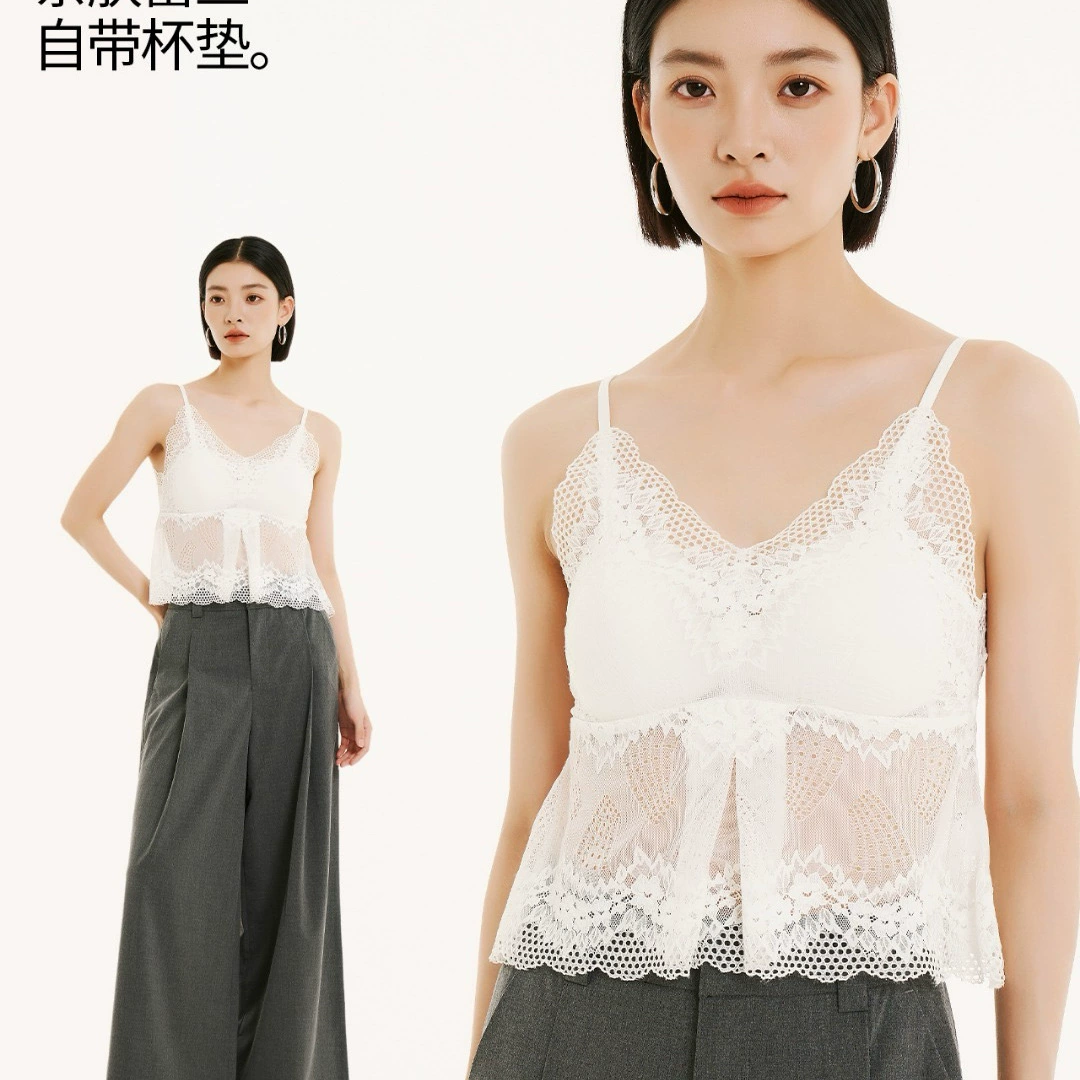 Кружевная подвеска нижнее белье 2801 рубашка с кружевом V-образным вырезом