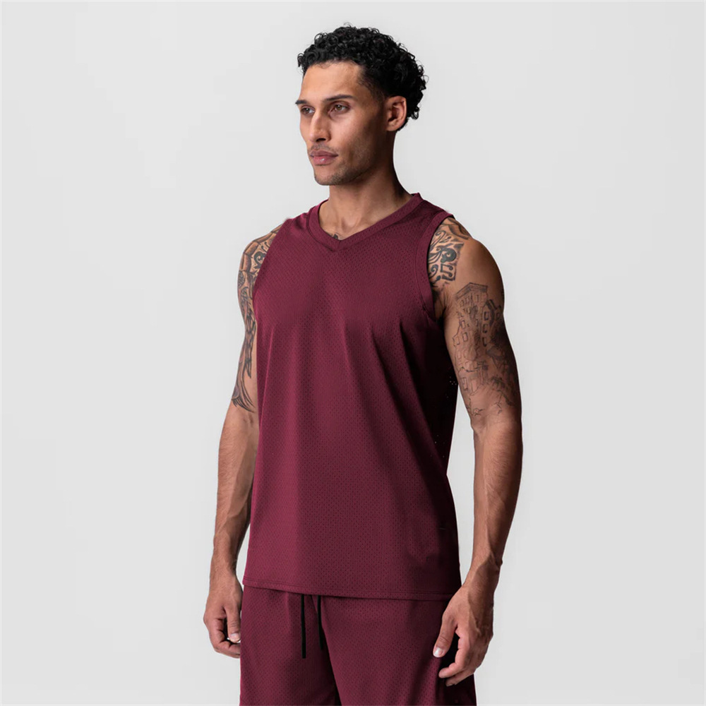 Chalecos de hombro para hombres de verano transfronterizos, ojos abiertos, ventilación, secado rápido, tendencia de fitness, deportes sin mangas, blusas relajadas, estadounidenses image 4
