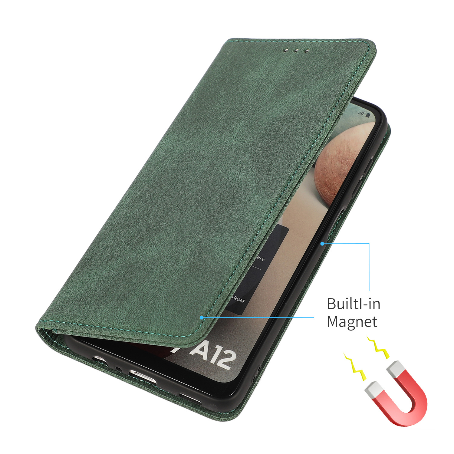 For Samsung A52 magnetic suction phone case A85 5g skin feeling retro flip leather case s21 drop-proof protective case