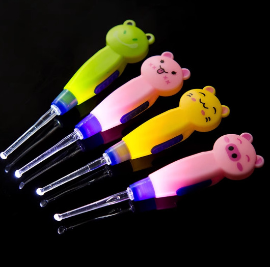 Cartoon removable hygienic glowing children's ear picking with…