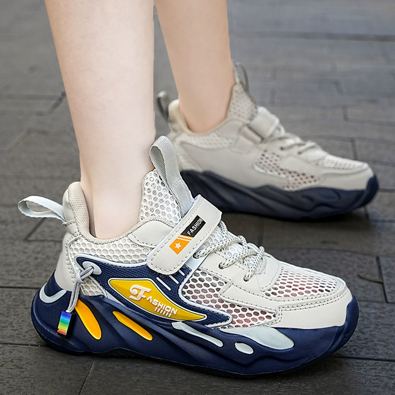 Обувь для мальчиков, лето 2025, новая детская спортивная обувь с одинарной сеткой, дышащая обувь для папы для детей среднего и старшего возраста, сетчатая обувь для мальчиков