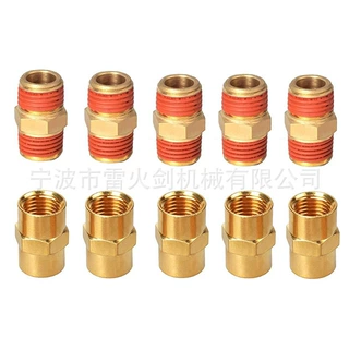 六角对丝双螺纹 2分快速接头1/4NPT 美式接头气动工具转换接头