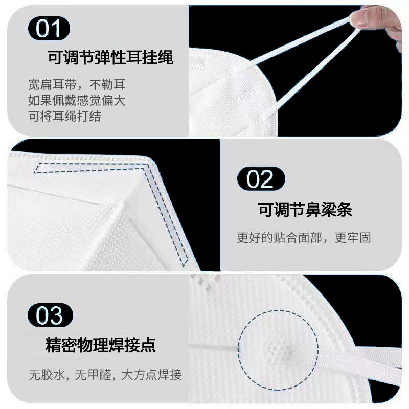 White and black KN95 five-layer protective industrial dust-proof mask with breathing valve, meltblown fabric, N95 individual packaging