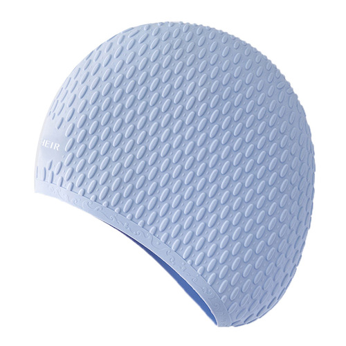 Factory Direct Selling Water Droplet Silicone Large Size Waterproof Non-Squeezing Headwear for Long Hair Special Wholesale Ear Cover Swim Cap