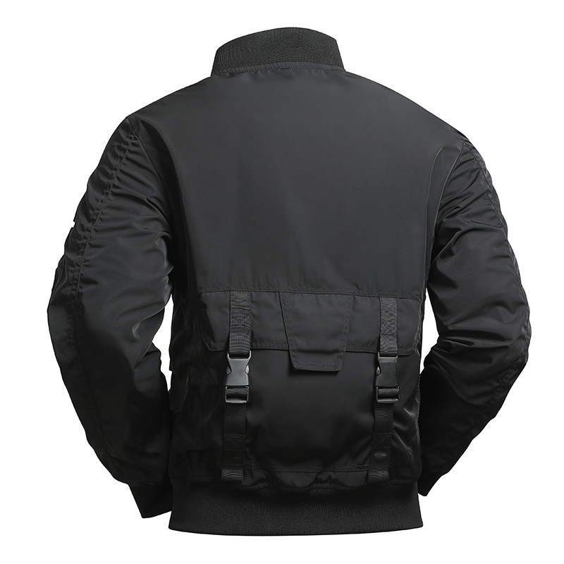 Men's Clothing Retro Baseball Uniform Multi Pocket Work Jacket Functional Jacket Three Proof Assault Top_voghion.com