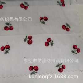 樱桃 全棉细平布水果图案印花 纯棉高密府绸印花布 春夏童装面料