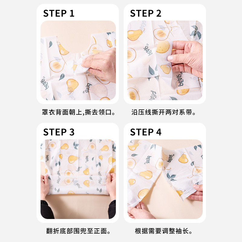 Baby overcoat desechable para niños comidas baundero para bebés bolsas de alimentos suplementarios impermeables delantal anti-dopaje otoño invierno