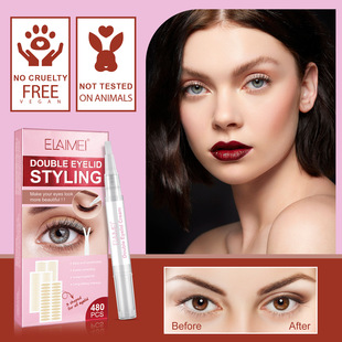 Cross-border in stock ELAIMEI double eyelid stickers natural invisible beauty stickers three patches four sets of tool combination