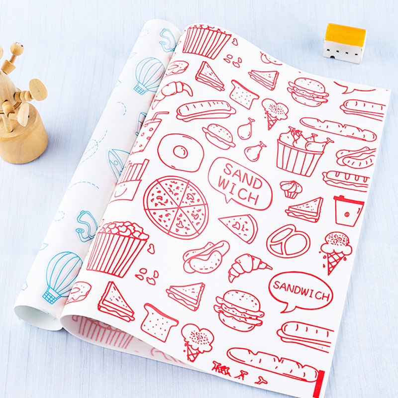 Sandwich wrapping paper packaging bag tray paper pad plate paper oil-absorbing paper baking oil-proof pad paper dinner plate pad paper