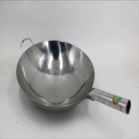 Утолщенная несъёмная кухонная посуда отели для использования на газовой плите дно с углублением круглая без покрытия нержавеющая стальная сковорода-гриль
