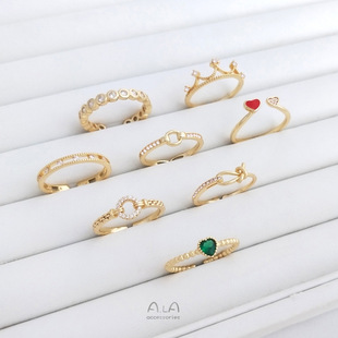 �r�м����ָ14K����ɫ��ʯ�ʹڐ��Ĵ�Yβ���p��ins���_�ڽ�