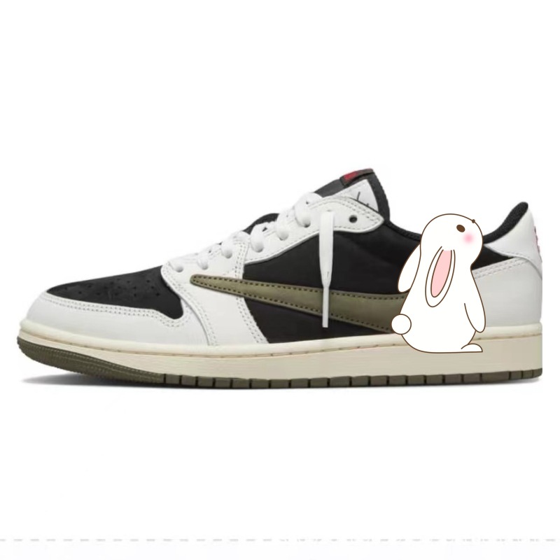 조 1 로우탑 블랙 앤 그린 올리브 DZ4137-106