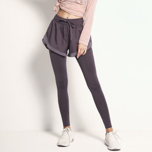 Fake Two-Piece Yoga Fitness Pants Sweat Absorbing Breathable Gym Running Pants New Fitness Clothes Tight Pants
