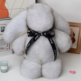 Real Fox Fur, Cute Lop-Eared Rabbit Doll, Opening Ceremony, Accessible Luxury Boutique Gift Doll