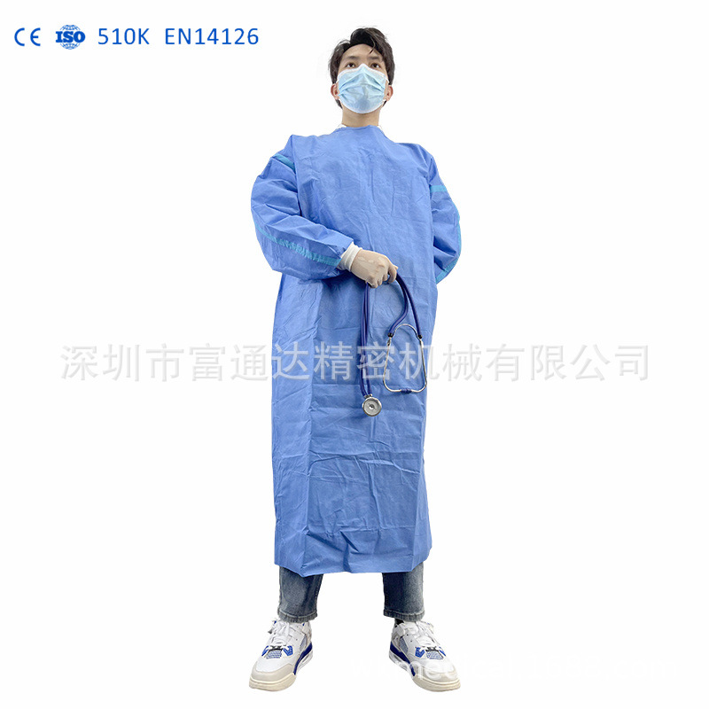 厂家直销SMS 45g无纺布一次性手术衣LEVEL 3/4防水溅医生用手术服