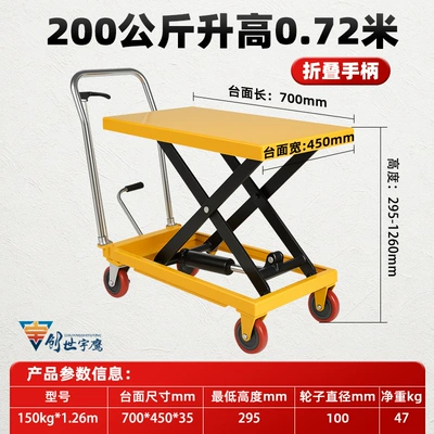 Trolley, Avtomobil fırlanan platformaları - 200kg-072m-folding-handle