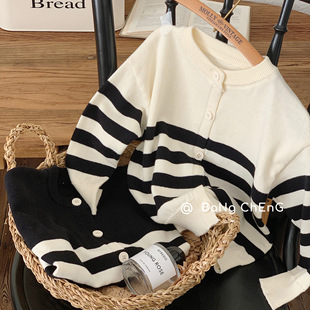 Children's jacket Bangcheng 2024 Spring children's clothing New striped cardigan boys and girls cotton cotton cotton shirt MY0001