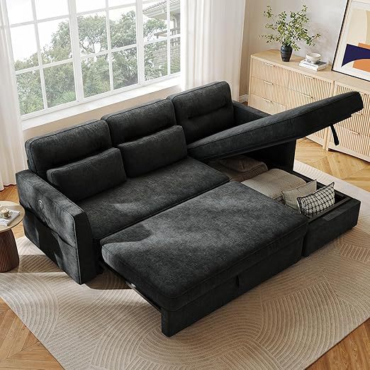 Sofá cama segmentada con estantes de almacenamiento voltables, sofá cama extraíble convertible Cloud Schnell Sofa Strap US