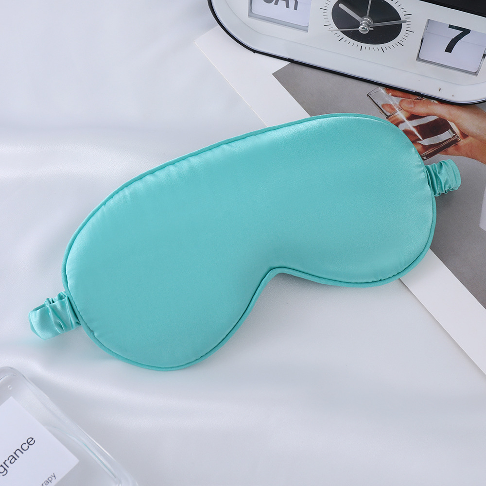 Máscara de Ojos de seda artificial de doble cara de seda de morera sombreado máscara de ojo del sueño logotipo impreso viajes al aire libre esencial en stock al por mayor