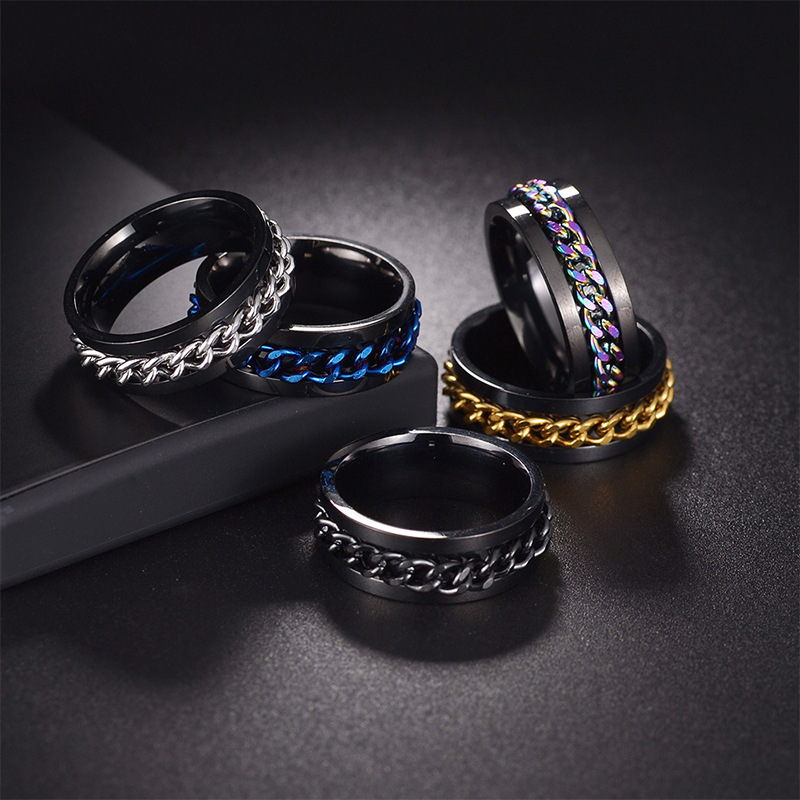 Hip-hop Retro Punk Geometric Titanium Steel Plating Unisex Rings display picture 2