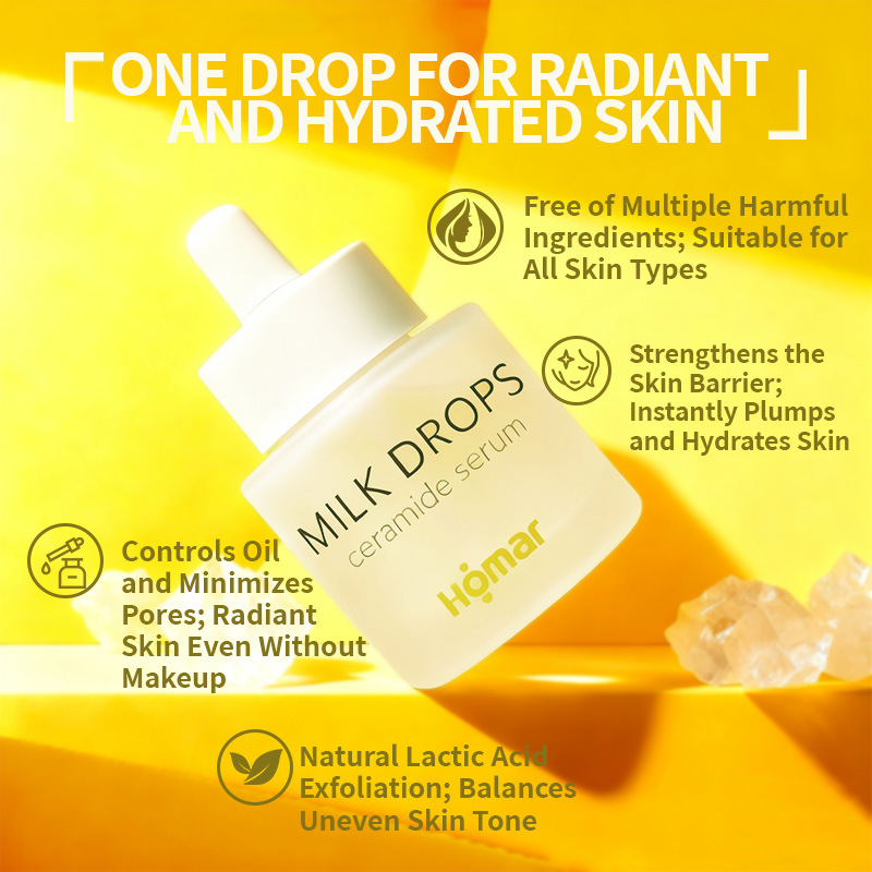 OEM Ceramida Serum de leche de cabra Barrera de reparación de la piel Brillante Serum de Ceramida