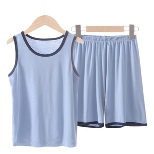 Yokos New Children's Vest Set Summer Thin Breathable Boys' and Girls' Vest Shorts Two-piece Set for Hair
