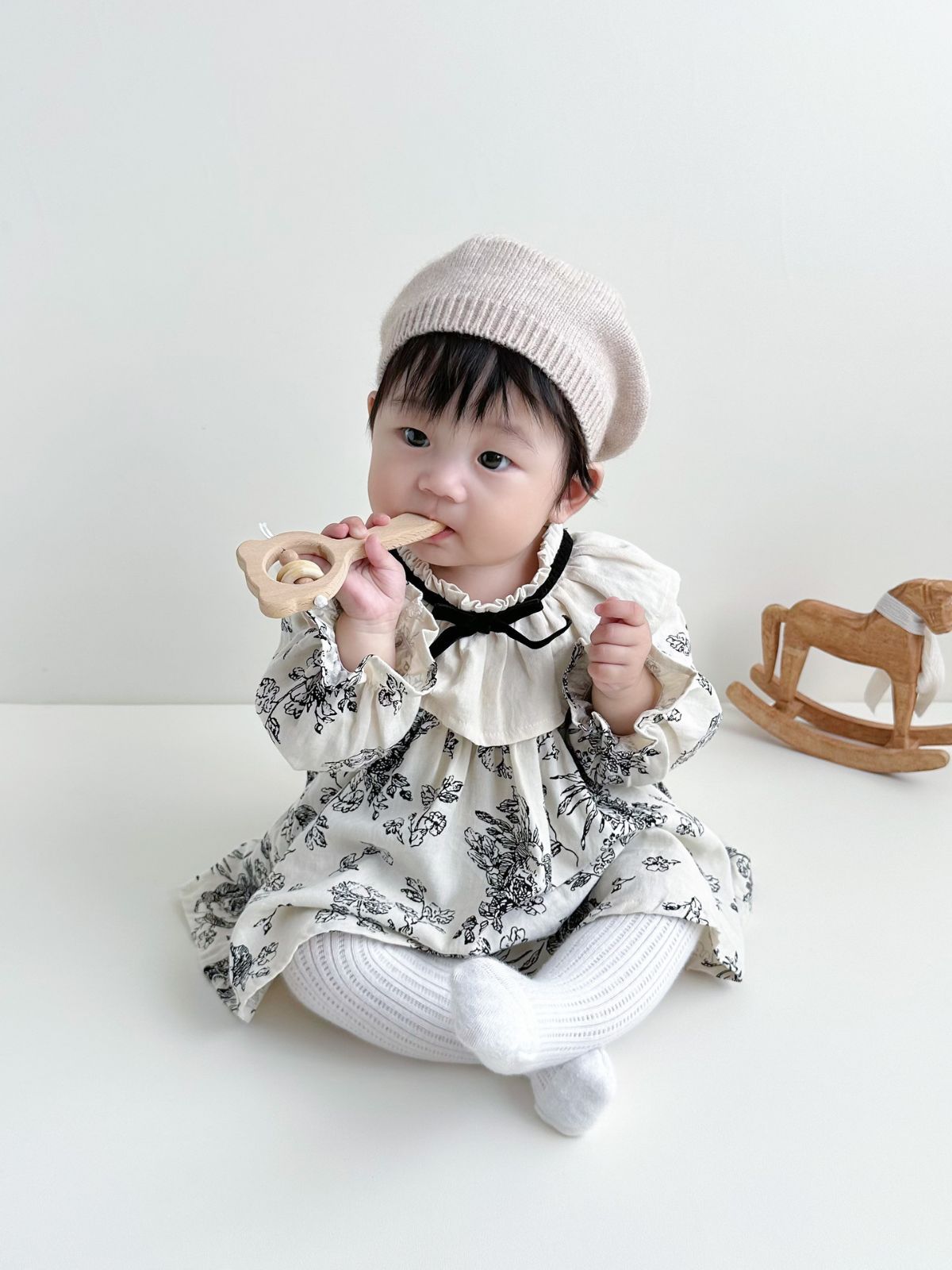 26 Monos de bebé estilo coreano, estilo INS, tejidos, de manga larga, estampados, tipo vestido de princesa, en liquidación.