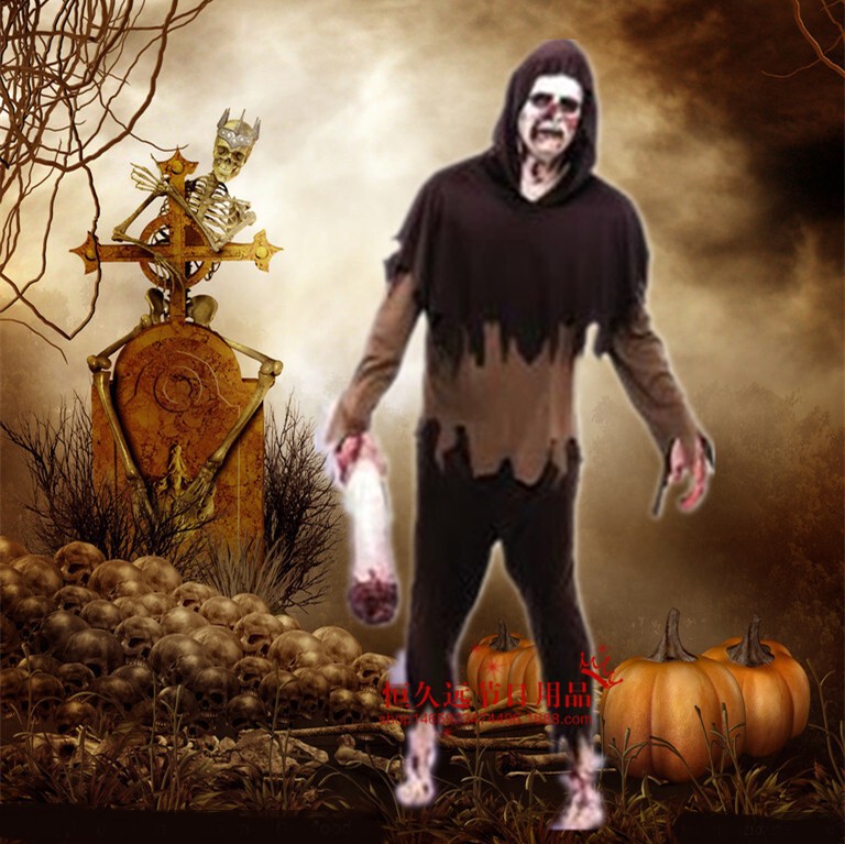 Cross-Border A0181 Rotten Zombie Devil Death Party Costume Horror Atmosphere Cos Costume Stage Clothing Robe