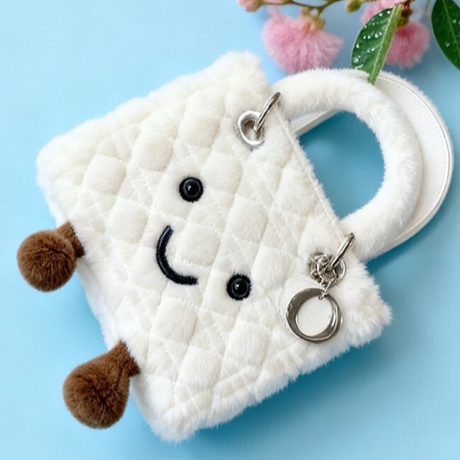 Original Niche Design Jelly-Style Doll Bag, Super Cute Little Elf Smiley Face Bag, Straw Woven Bag, Princess Diana Bag