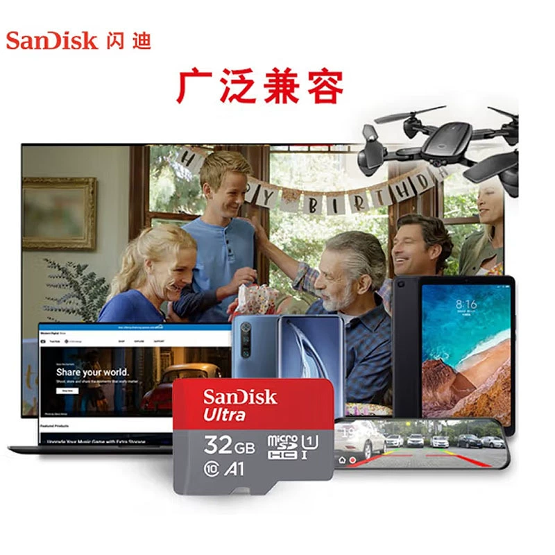 Sandisk, Tom Ford, высокоскоростная карта памяти, для грузовика, монитора, мобильного телефона, камеры, ноутбука, хранения, 128ГБ, G64, 64ГБ