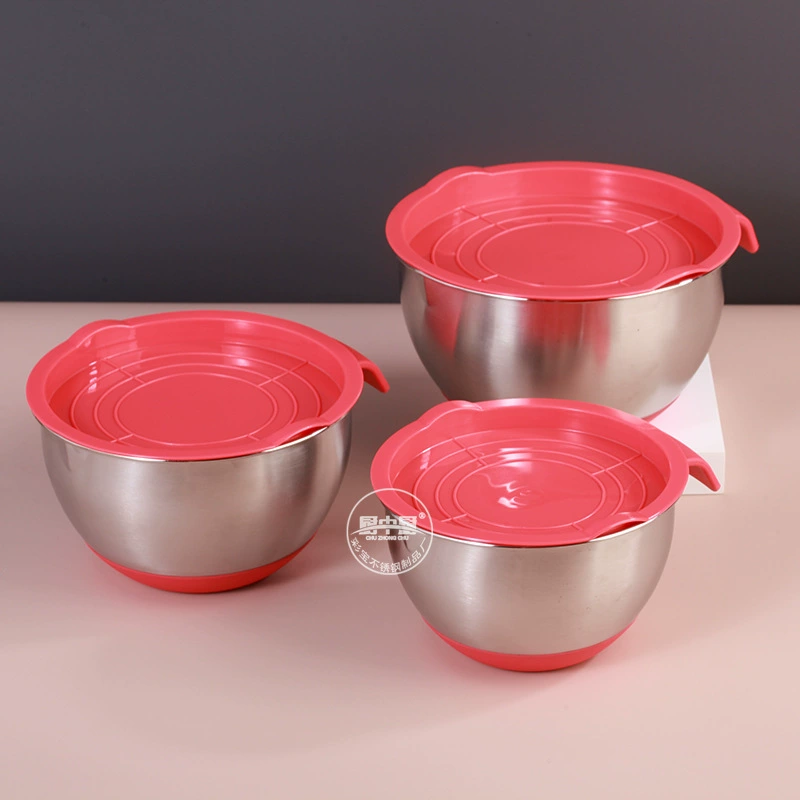 Stainless Steel 304 Basin Basin Landscape Bottled Salad Bowle Salmon Silicon Gel Basin Basin Basin Basin Basin