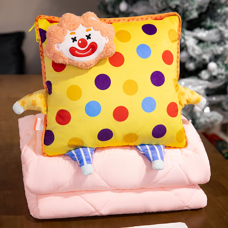 Cojín Manta 2 en 1 de Payaso 2 en 1 de Peluche para Oficina y Coche