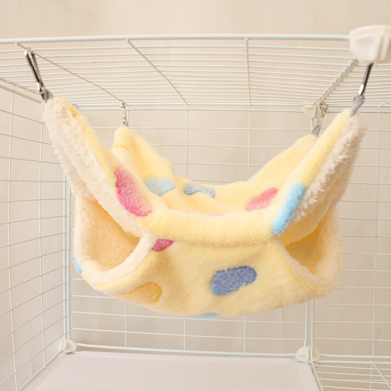 Small pet sugar glider layered hammock, hanging squirrel sleeping bag, double-layered warm hamster hammock with plush lining for autumn and winter Small pet sugar glider layered hammock, hanging squirrel sleeping bag, double-layered warm hamster hammock with plush lining for autumn and winter