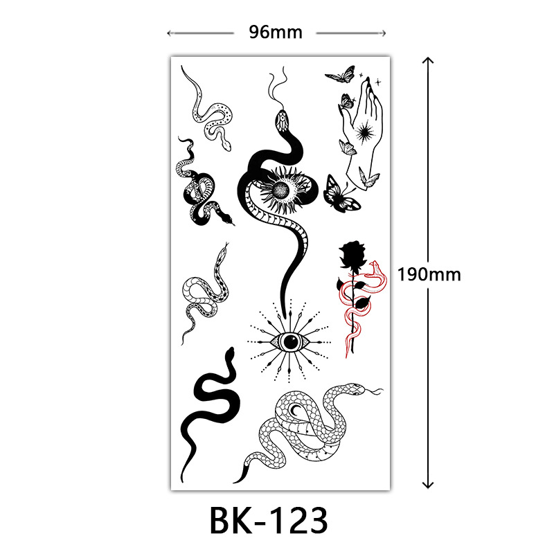 Tatuaje Temporal de Flores Boceto de Papel de Transferencia al Agua, Impresión por Transferencia de Agua, para Cuerpo image 129