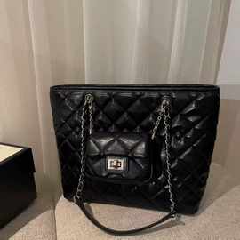 未眠星月托特包包女式2025新款高端大气菱格单肩大包2025单肩手提