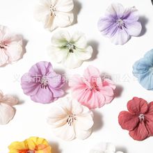 仿真花打印玉兰花 diy手工绢布花头批发头饰簪花材料配件摄影道具