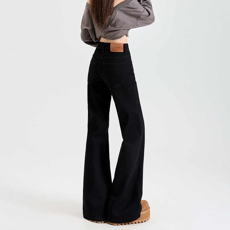 Black Low-Waist Bootcut Jeans for Women 2025 Autumn and Winter New Style Loose Slimming Look Wide-Leg Horseshoe Flared Pants Black Low-Waist Bootcut Jeans for Women 2025 Autumn and Winter New Style Loose Slimming Look Wide-Leg Horseshoe Flared Pants