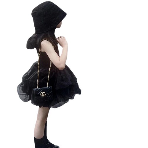 77188 Girls Summer Dress 2024 New Children's Princess Dress Summer Children's Gauze Dress Summer Suspender Dress