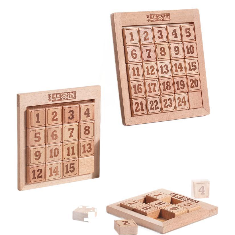 Bloques de construcción de madera para niños digital Huarong Road estudiantes de primaria rompecabezas para adultos para niños juguetes educativos Huarong Road al por mayor